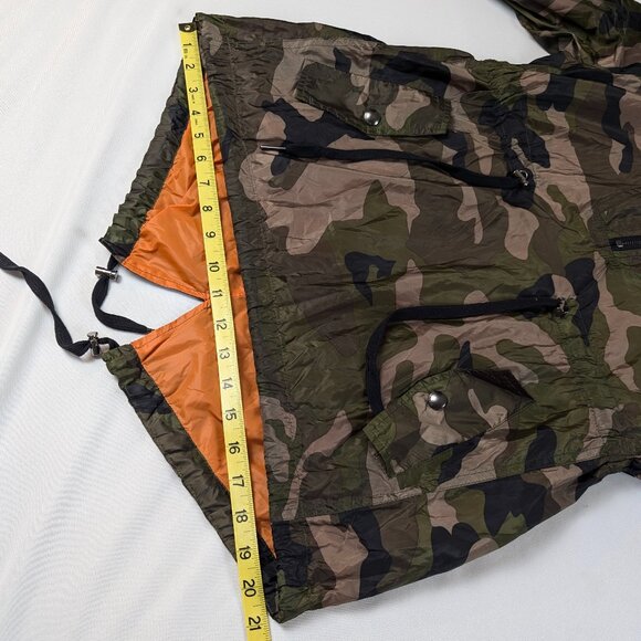 EUC - Blank NYC Camo Nylon Pullover Hooded Windbreaker Tag size XS - Picture 9 of 16